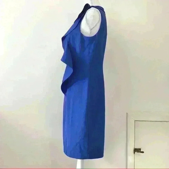 Calvin Klein Royal Blue Sleeveless Ruffle Dress - Picture 4 of 8